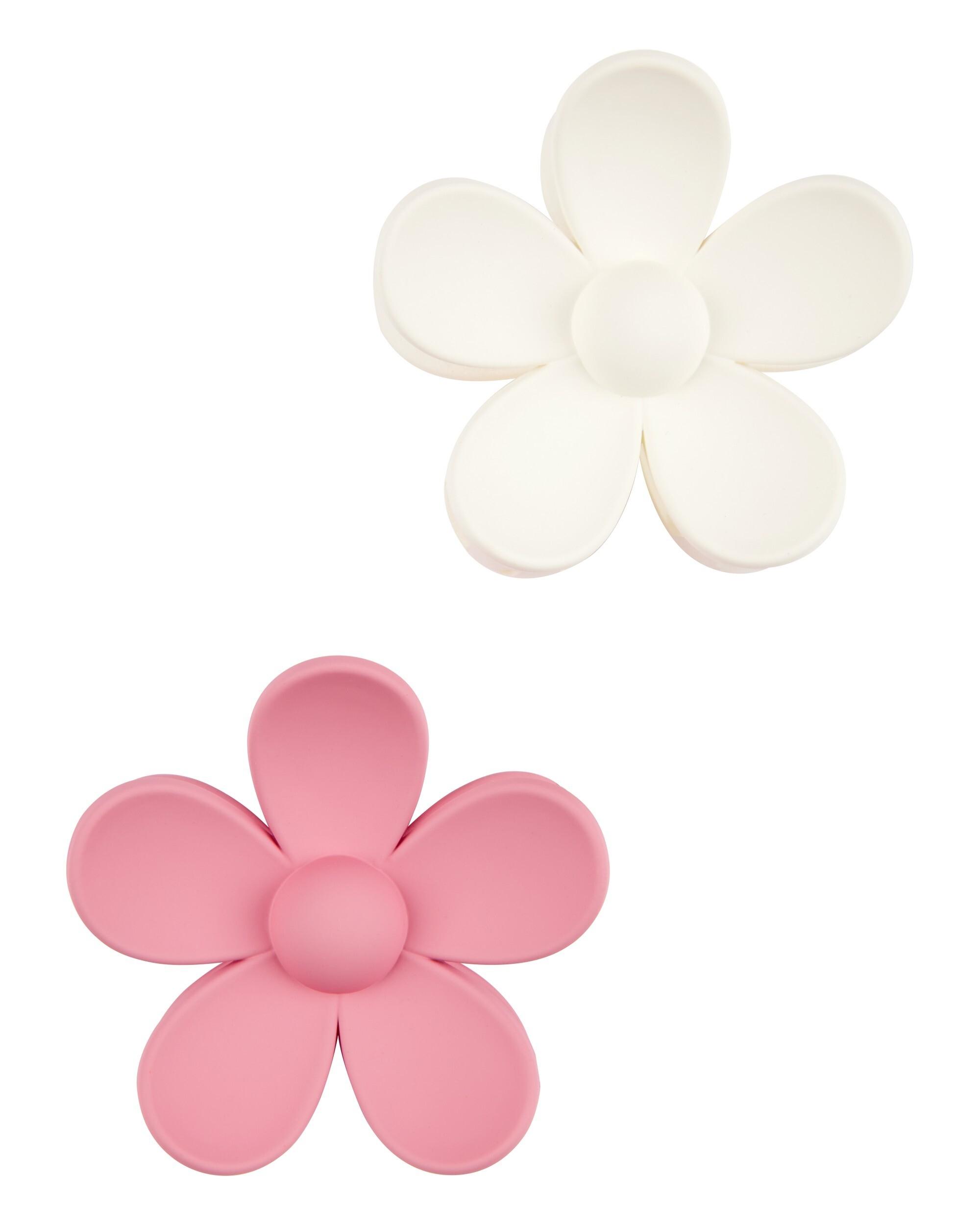 Carter's Girl Flower Claw Hair Clips, Multi - Pack of 2