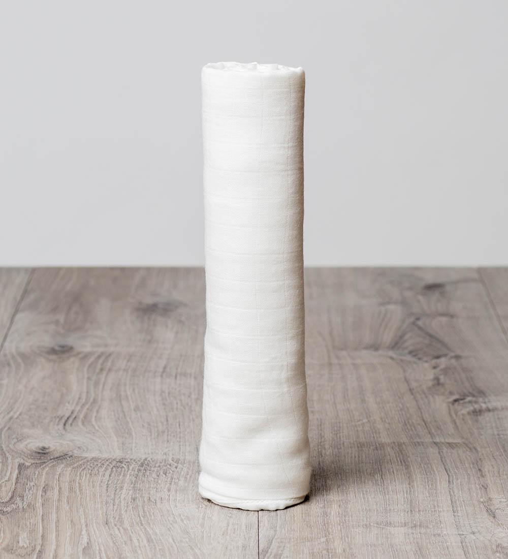 LULUJO Bamboo Swaddle, White (Newborn)