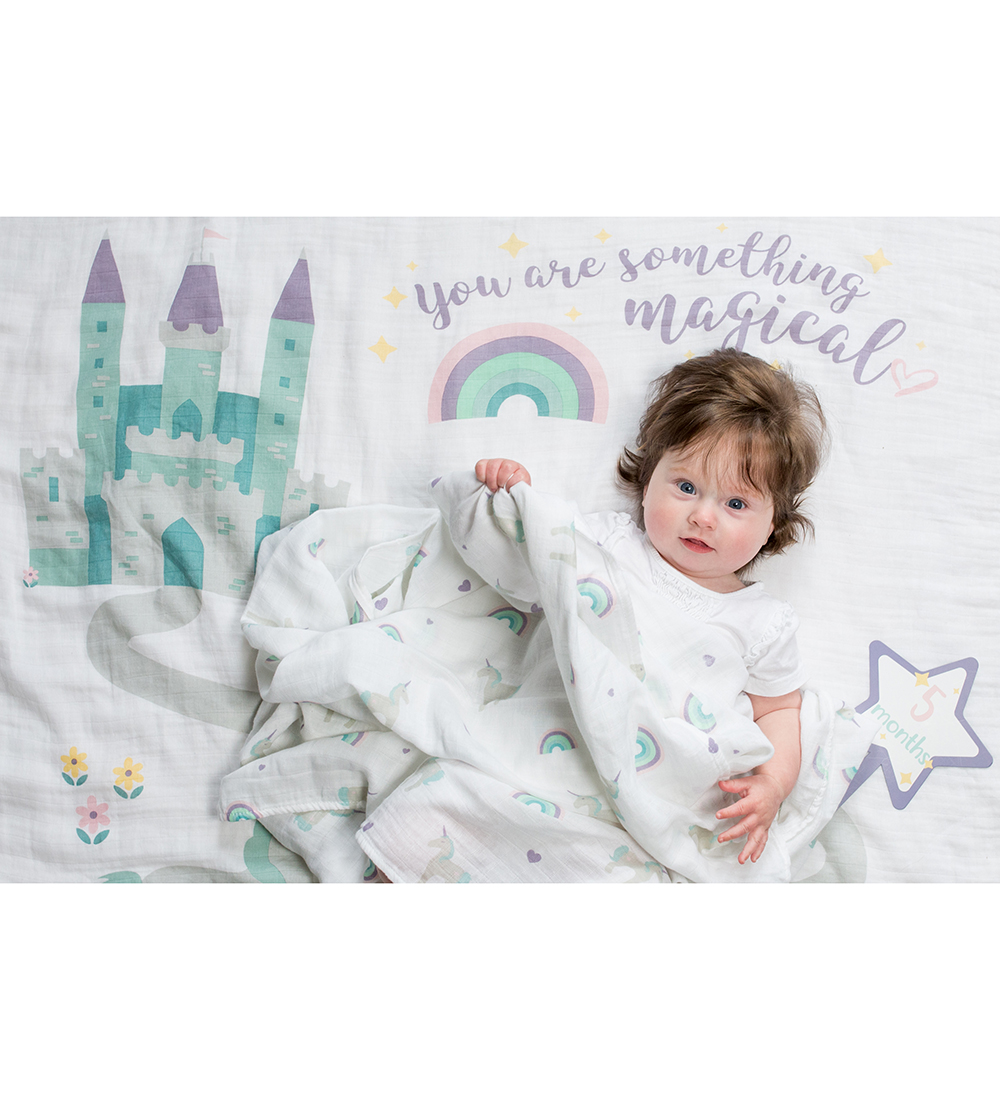 LULUJO Baby's First Year Blanket & Cards Set - Something Magical (Newborn)