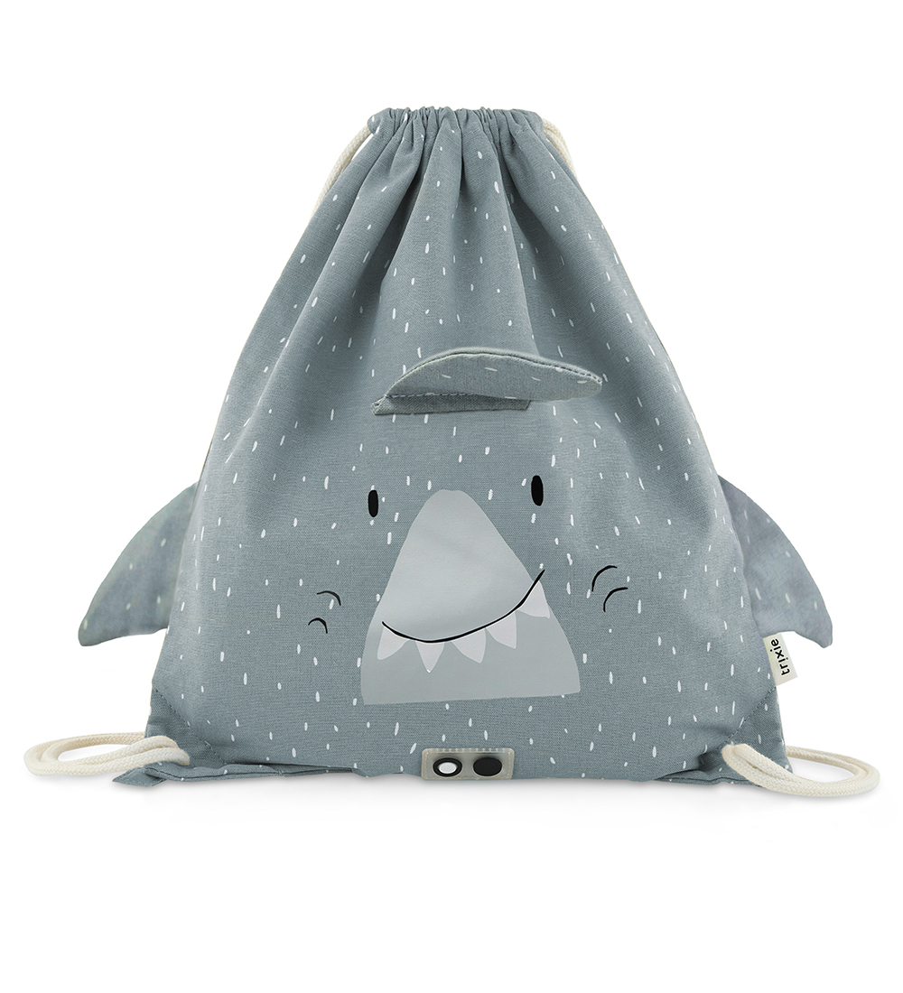 TRIXIE Boys Drawstring Bag - Mr. Shark, Grey (3+ Years)
