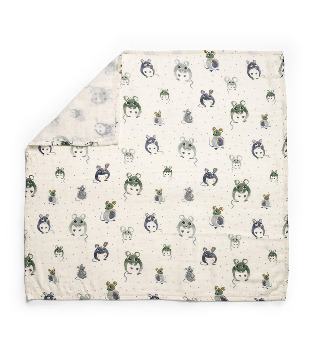 ELODIE BambooMuslinBlanket-ForestMouse