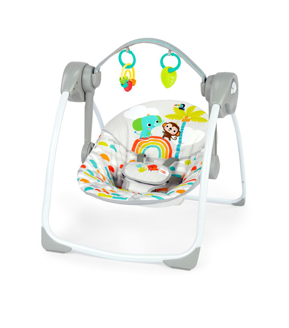 BRIGHT STARTS - Playful Paradise Portable Compact Automatic Baby Swing with Music