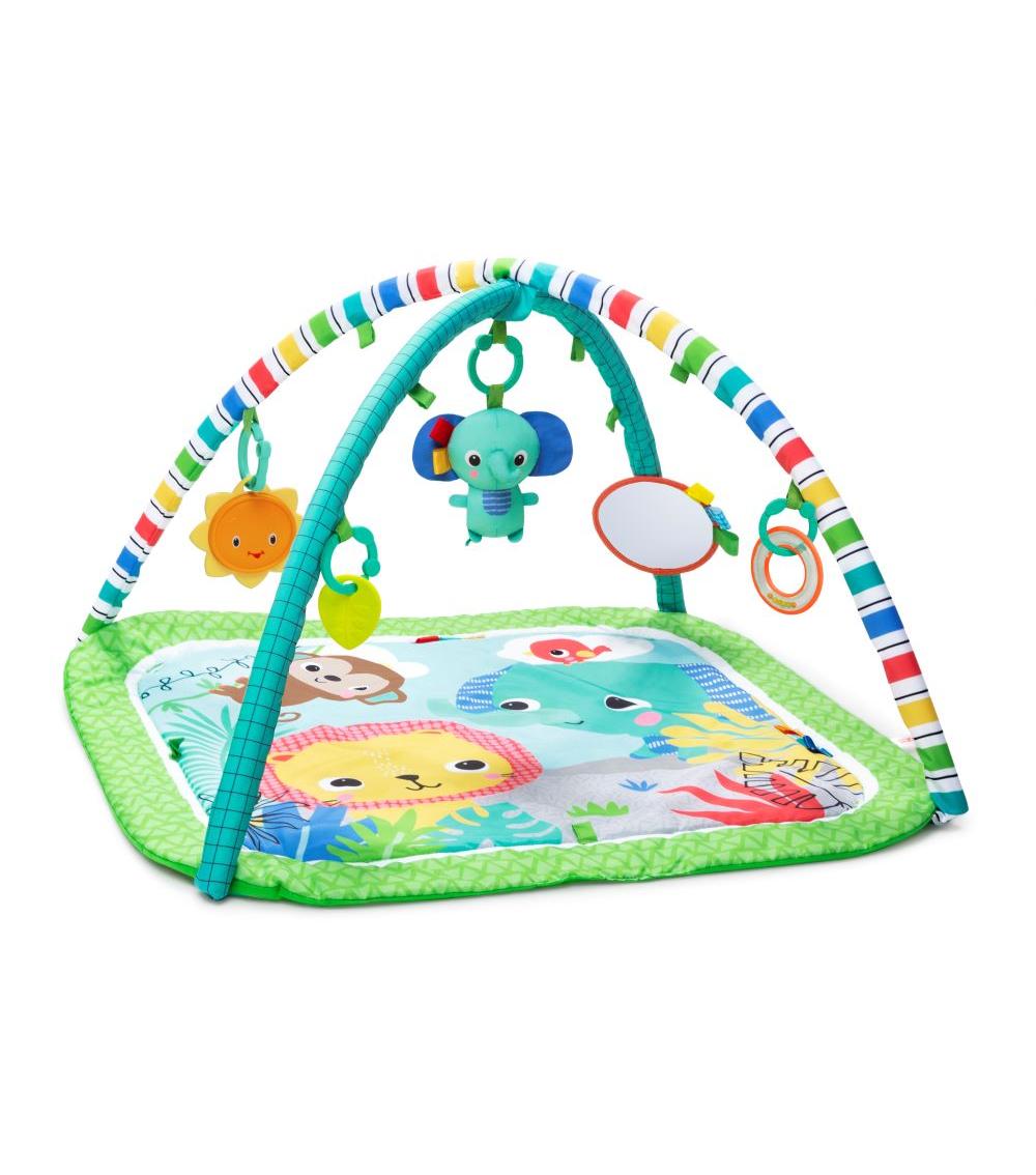 BRIGHT STARTS - Wild Wiggles FoldAway Activity Gym & Play Mat with Take-Along Toys