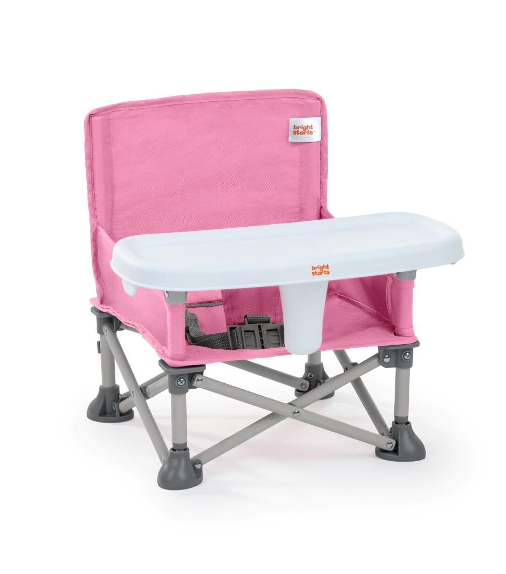 BRIGHT STARTS - Pop 'N Sit Portable Booster Seat with Feeding Tray - Pink