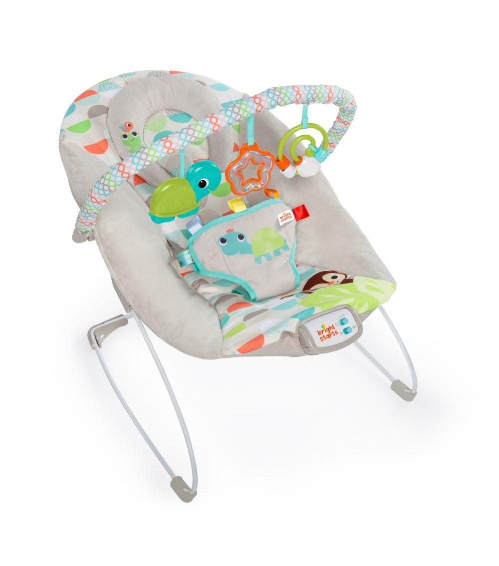 BRIGHT STARTS - Baby Bouncer Soothing Vibrations Infant Seat - Happy Safari