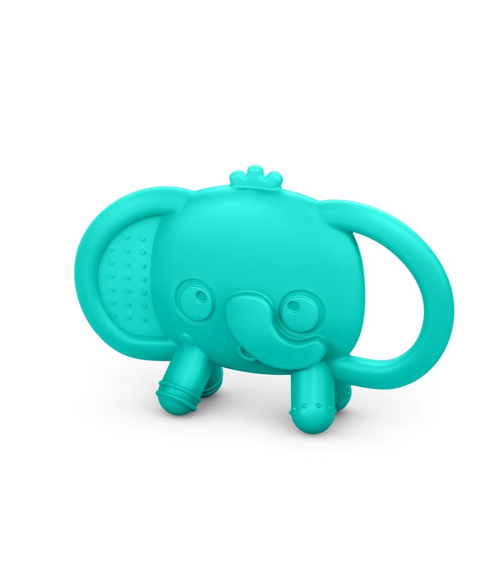 BRIGHT STARTS - Tame Your Tusks Silicone Teether with Handles Elephant - Blue