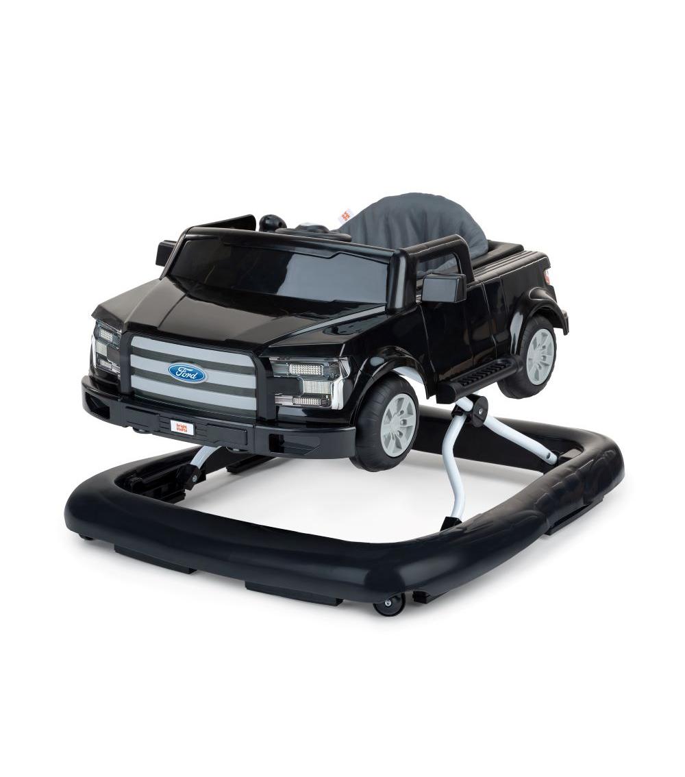 BRIGHT STARTS - Ford F150 4-in-1 Agate Black Baby Activity Center & Push Walker with Removable Interactive Steering Wheel-Toy