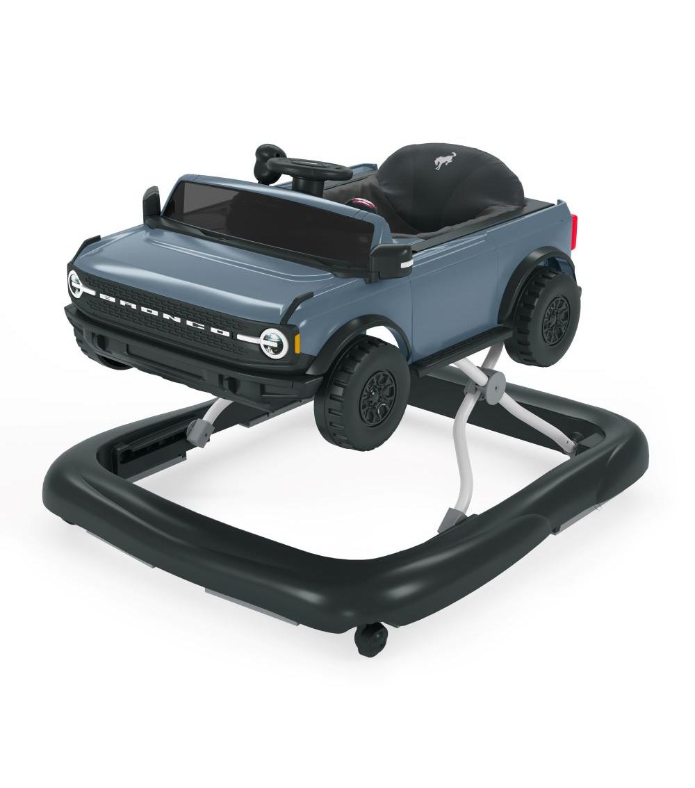 BRIGHT STARTS - Ford Bronco 4-in-1 Blue Grey Baby Activity Center & Push Walker with Removable Interactive Steering Wheel -Toy