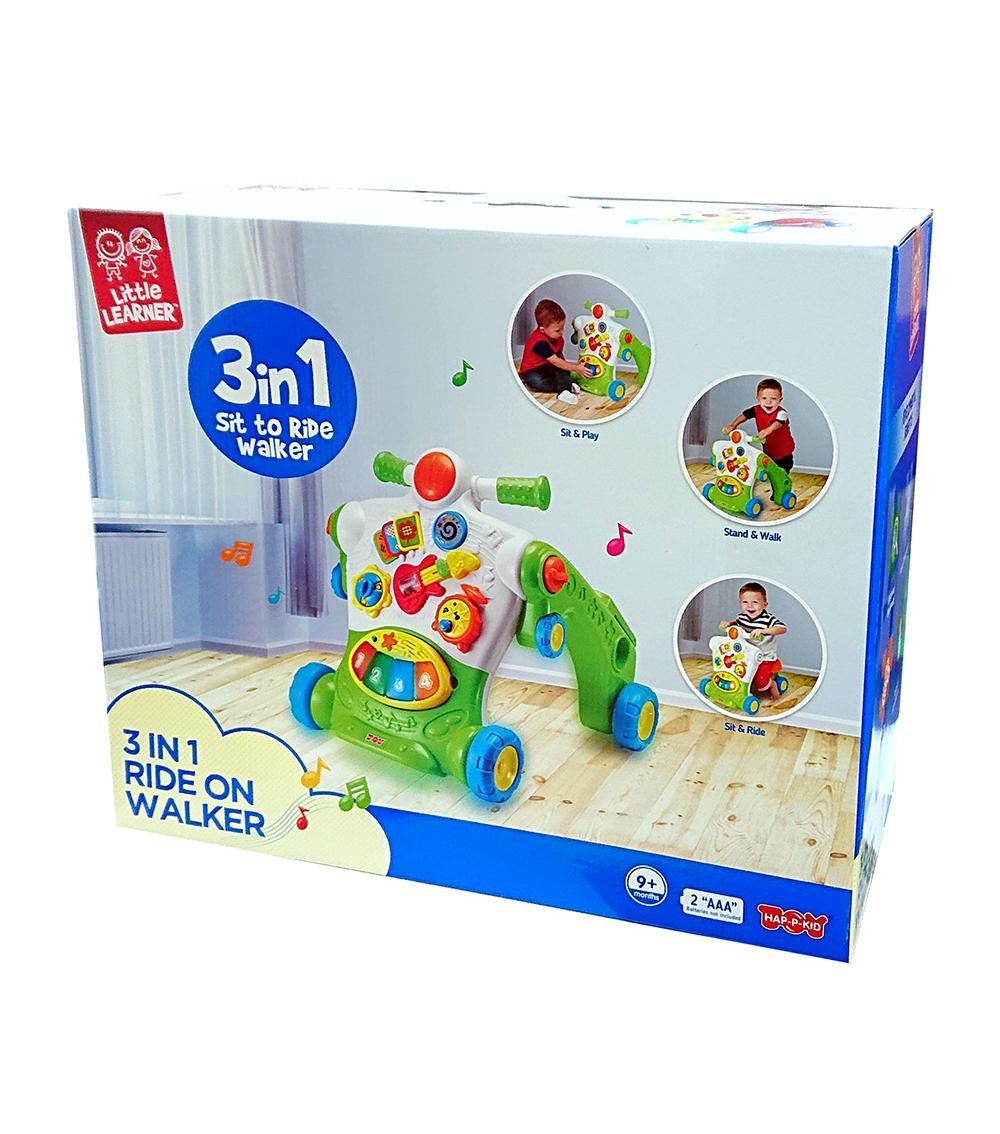 HAPPYKIDS Little Learners 3-in-1 Ride-On Walker