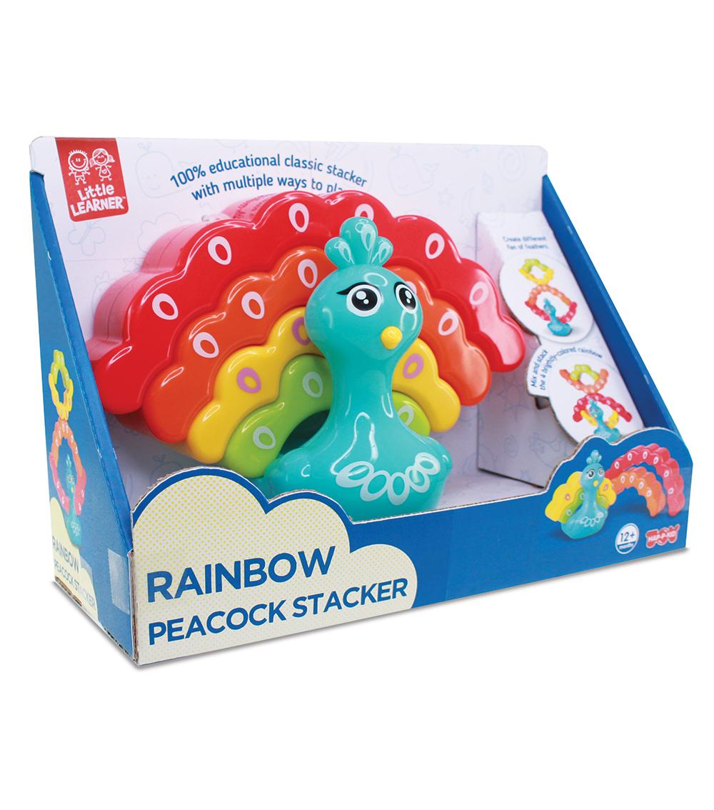 HAPPYKIDS Little Learners Stacking Toy - Rainbow Peacock