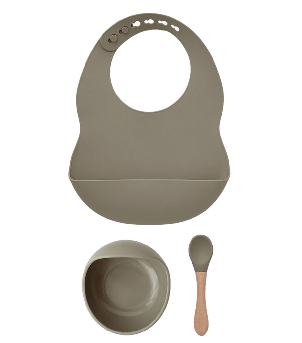 MILKITBABY Bib and Bowl Set - Army Green