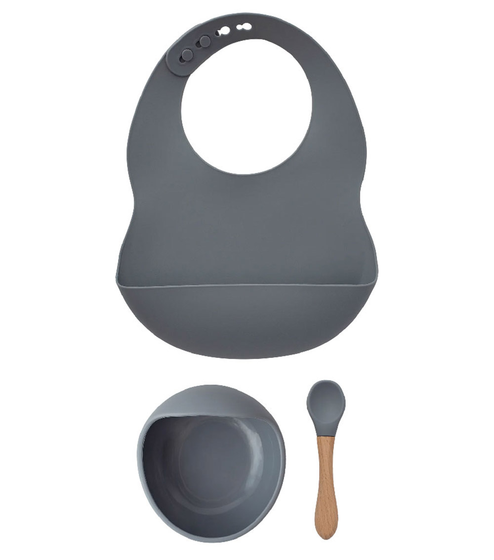 MILKITBABY Bib and Bowl Set - Berry Blue