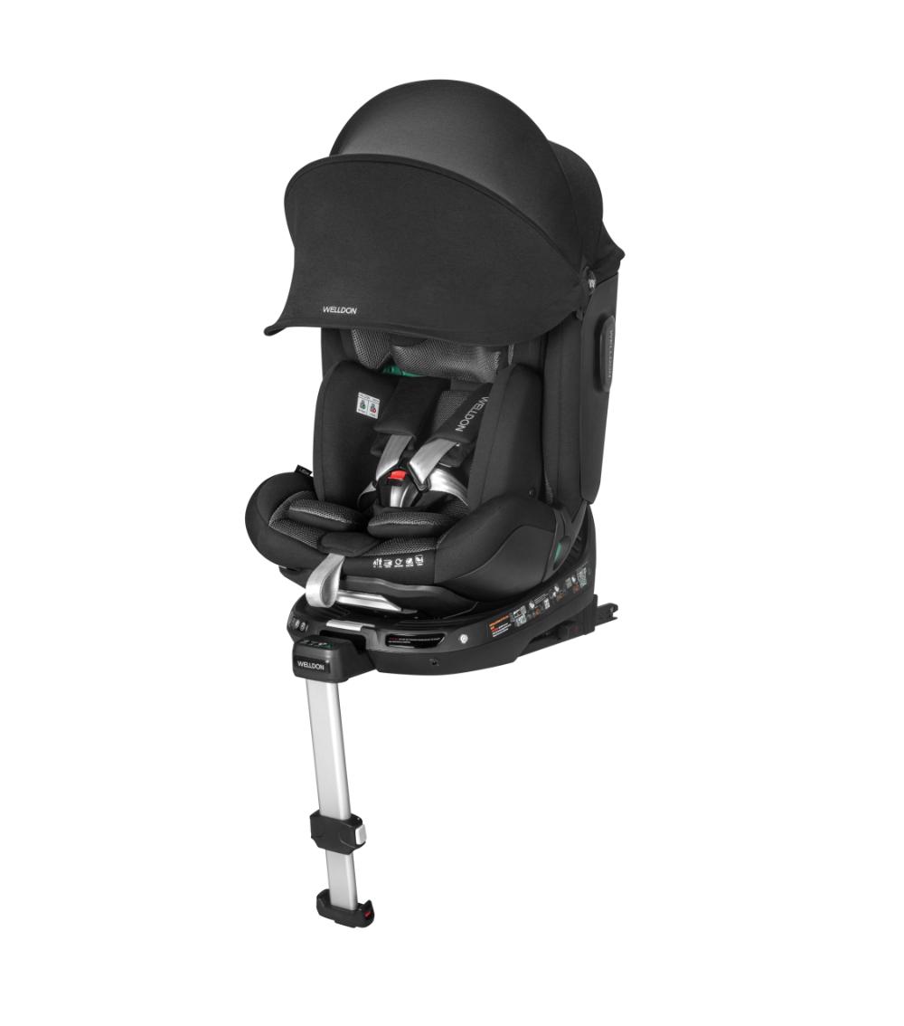 WELLDON Smart Rotate 2 Pro 360° Isofix Car Seat With Electronic Installation System And Support Leg, Ebony - (Group 0+/1/2) (40-125cm)