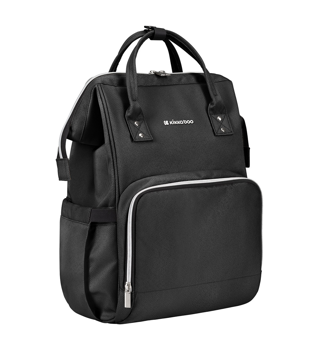 KIKKABOO Siena Mama Bag - Black & Silver