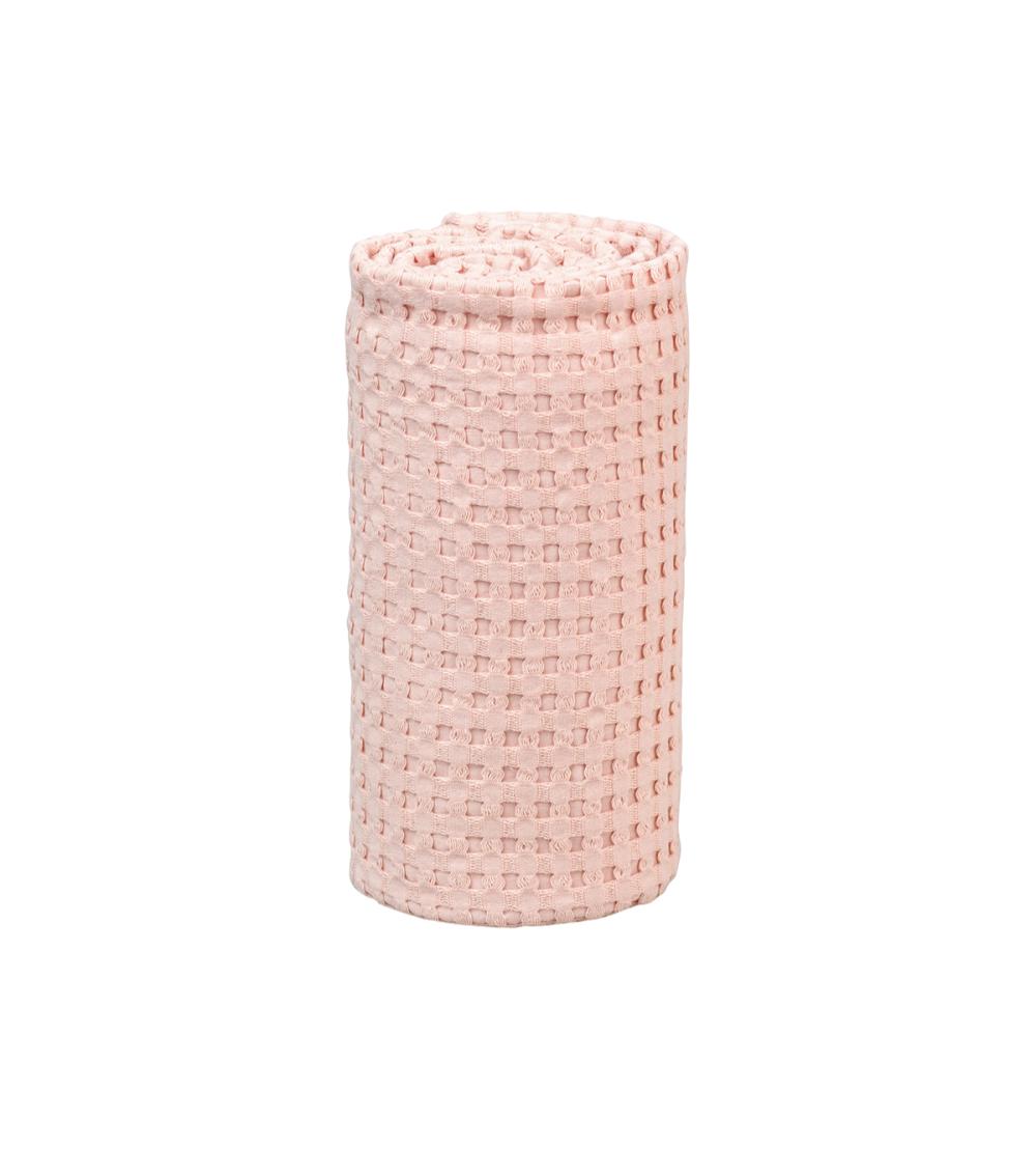 Lulujo Waffle Weave Blanket - Ballet Slipper