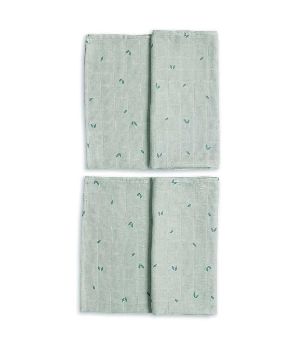 Gloop! 2-Piece Muslin Set, Organic Green - 50x50cm