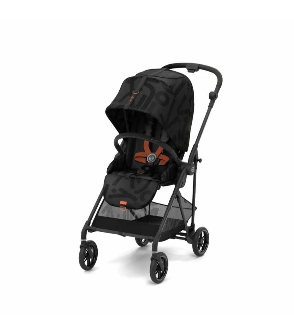 CYBEX Gold Melio Street Stroller - Real Black, Lightweight, One-Pull Harness (0 Months+)