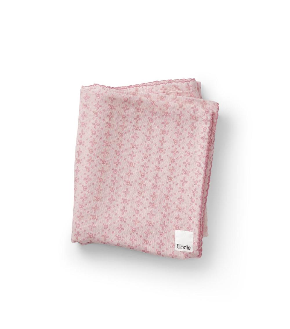 ELODIE DETAILS Bamboo Muslin Blanket - Embroidery Anglaise Pink (3M+)