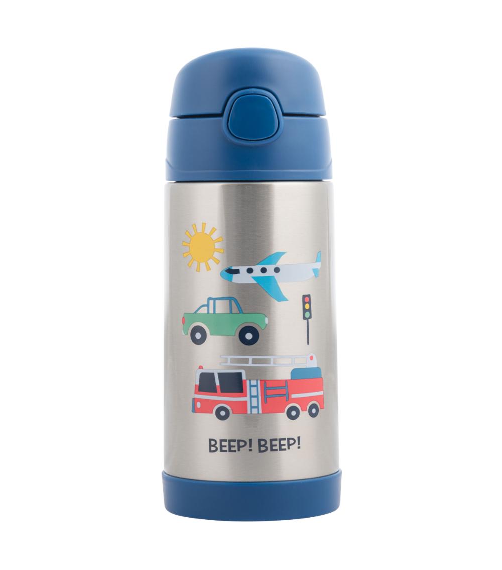 STEPHEN JOSEPH Double Wall Stainless Steel Bottle - Transportation (350 ml)