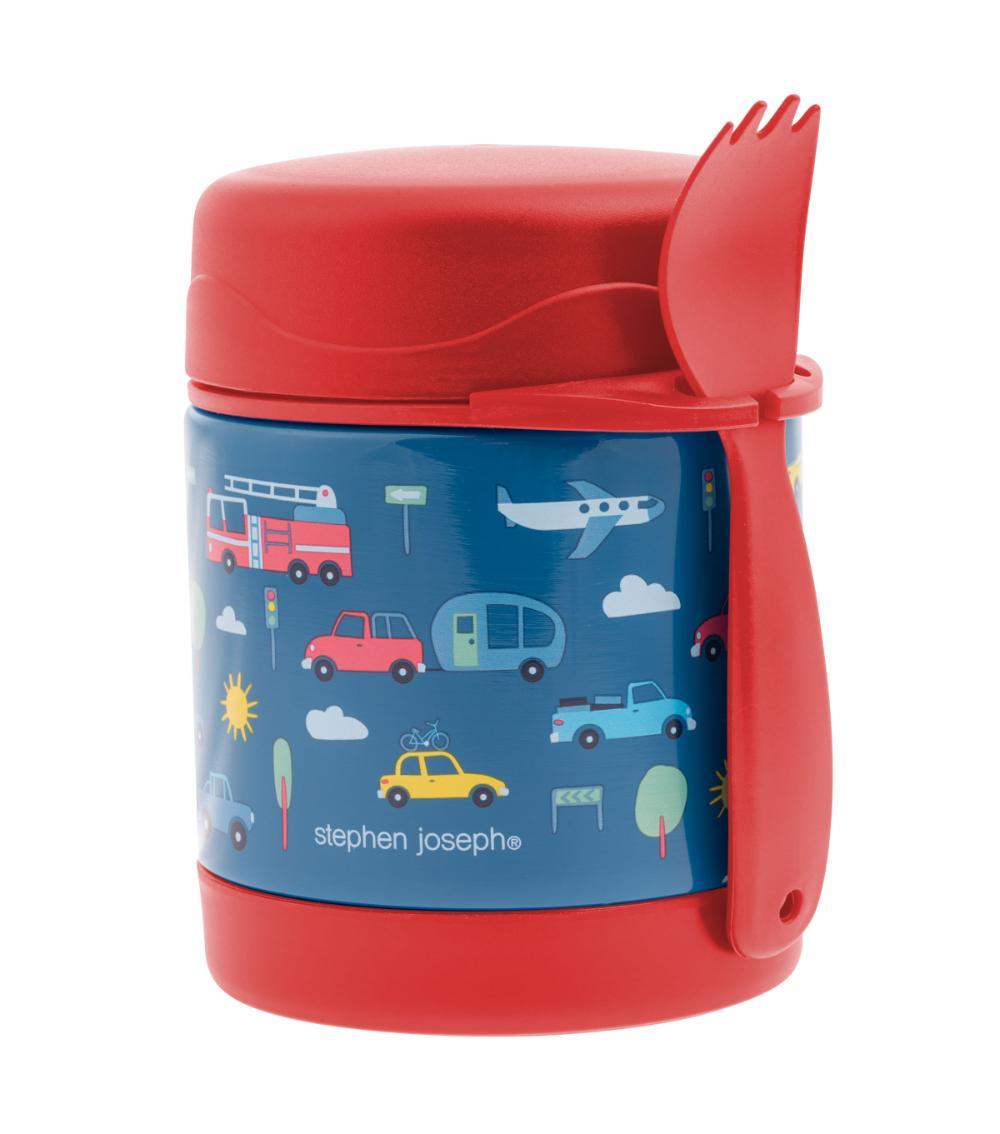 STEPHEN JOSEPH Thermos Lunch Box with Fork - Transportation (295 ml)
