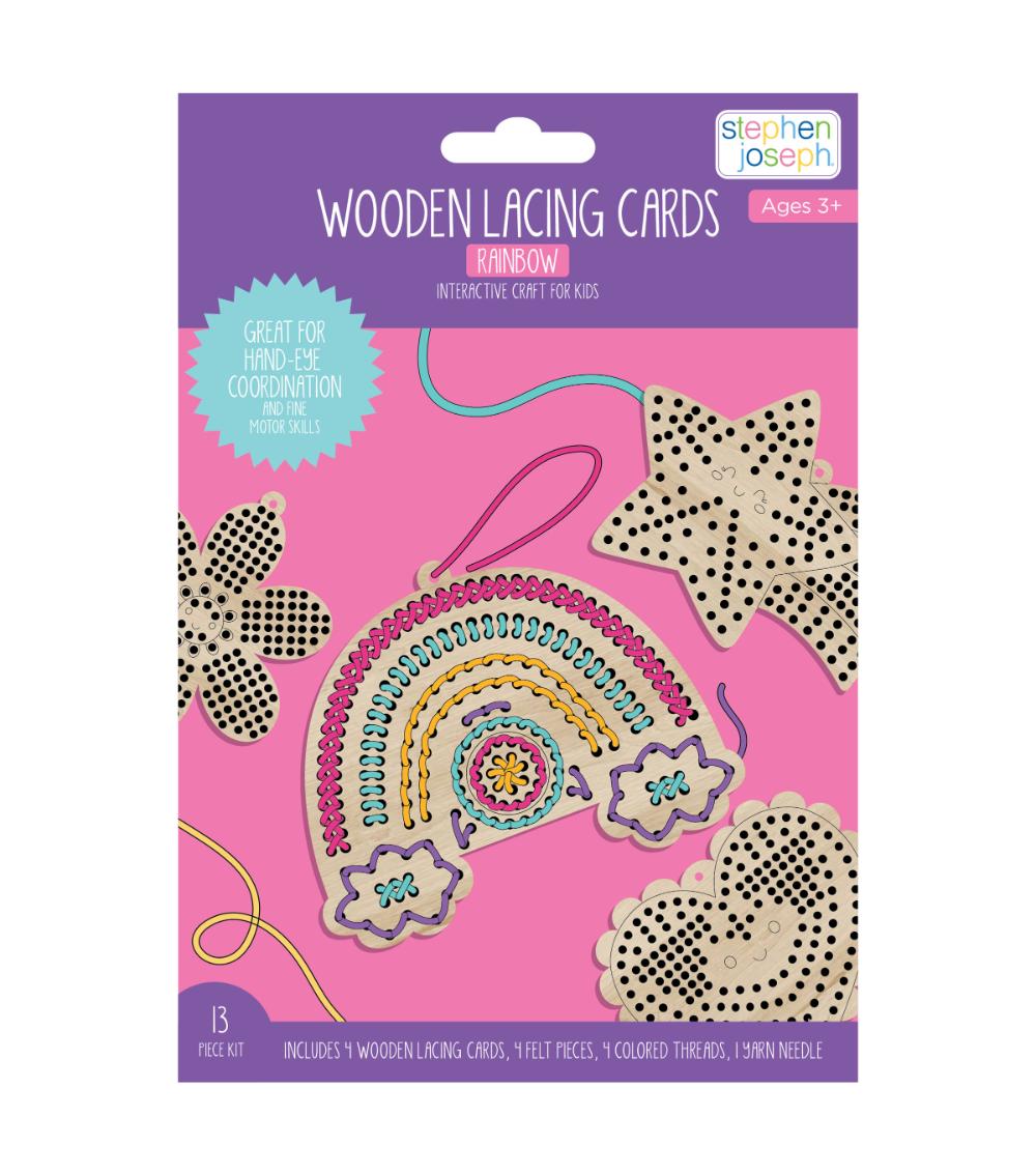 STEPHEN JOSEPH Wooden Lacing Card - Rainbow