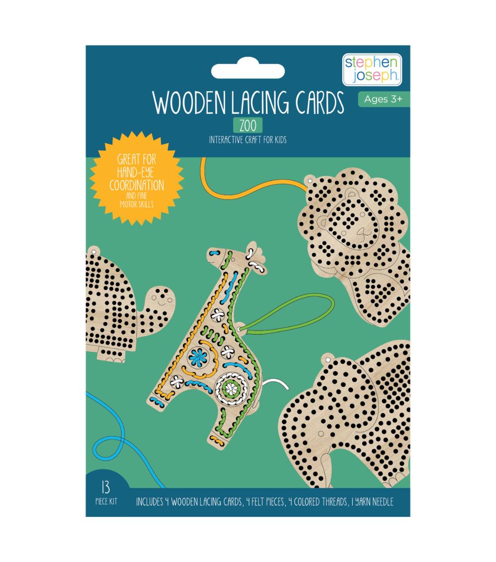 STEPHEN JOSEPH Wooden Lacing Card - Zoo