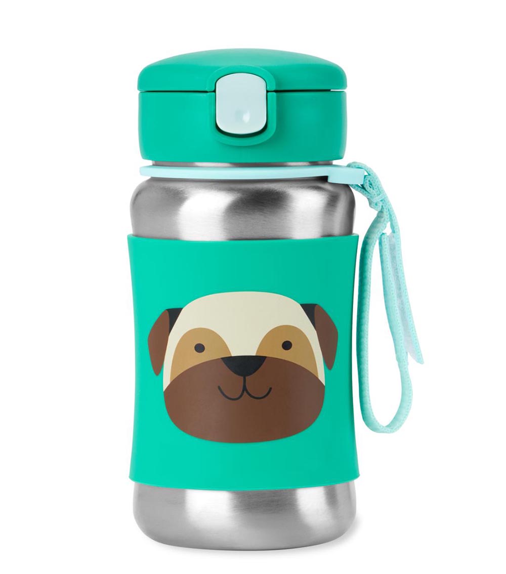 SKIP HOP Stainless Steel Straw Bottle - Pug
