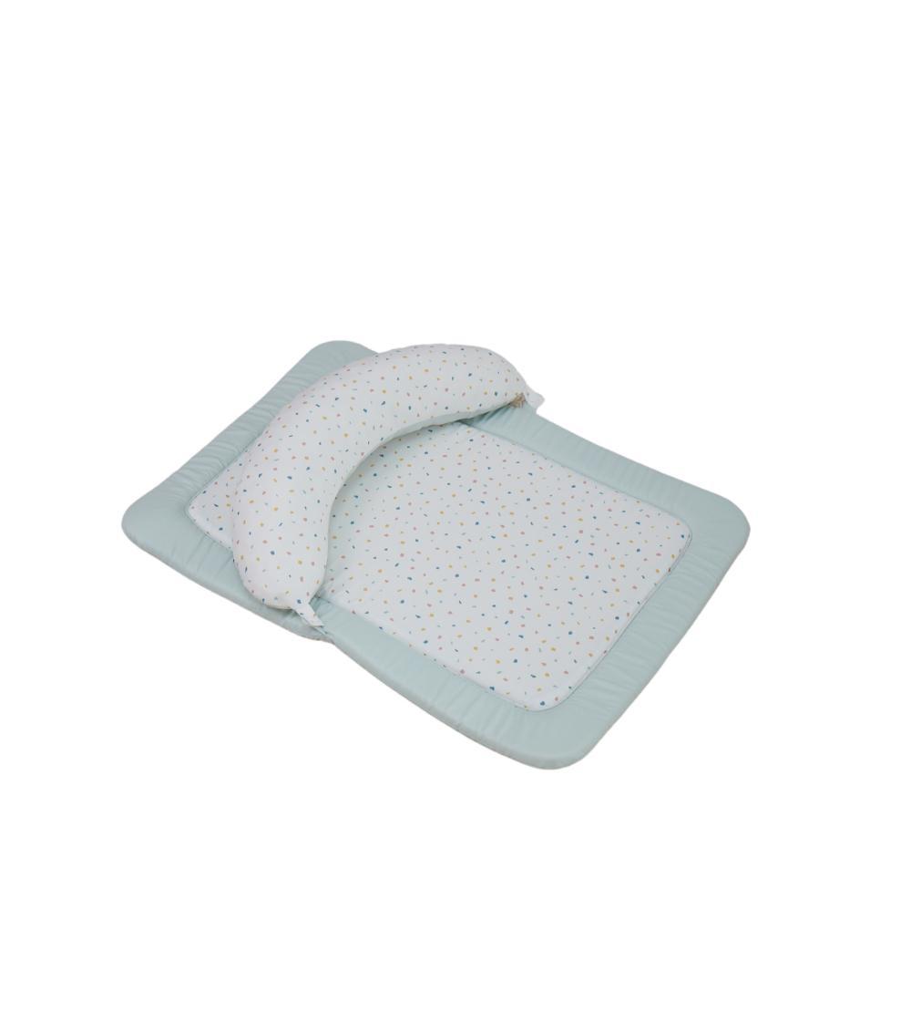 CLEVAMAMA Newborn Tummy Time Mat - Terrazzo, Lightweight (0 Months+)