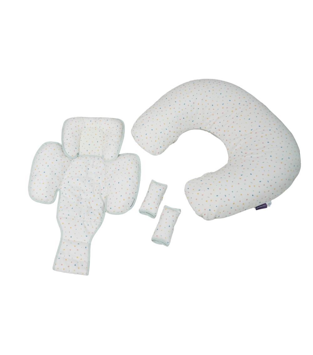 CLEVAMAMA ClevaCushion Nursing Pillow & Baby Nest - Terrazzo, Lightweight (0 Months+)