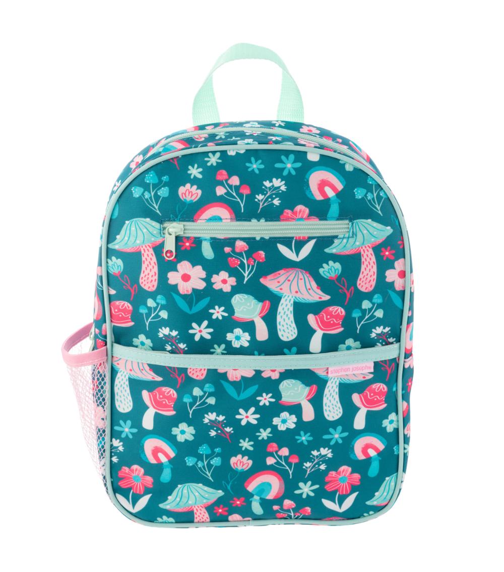 STEPHEN JOSEPH Junior Backpack - Mushroom, Mesh Side Pocket (18 Months+)