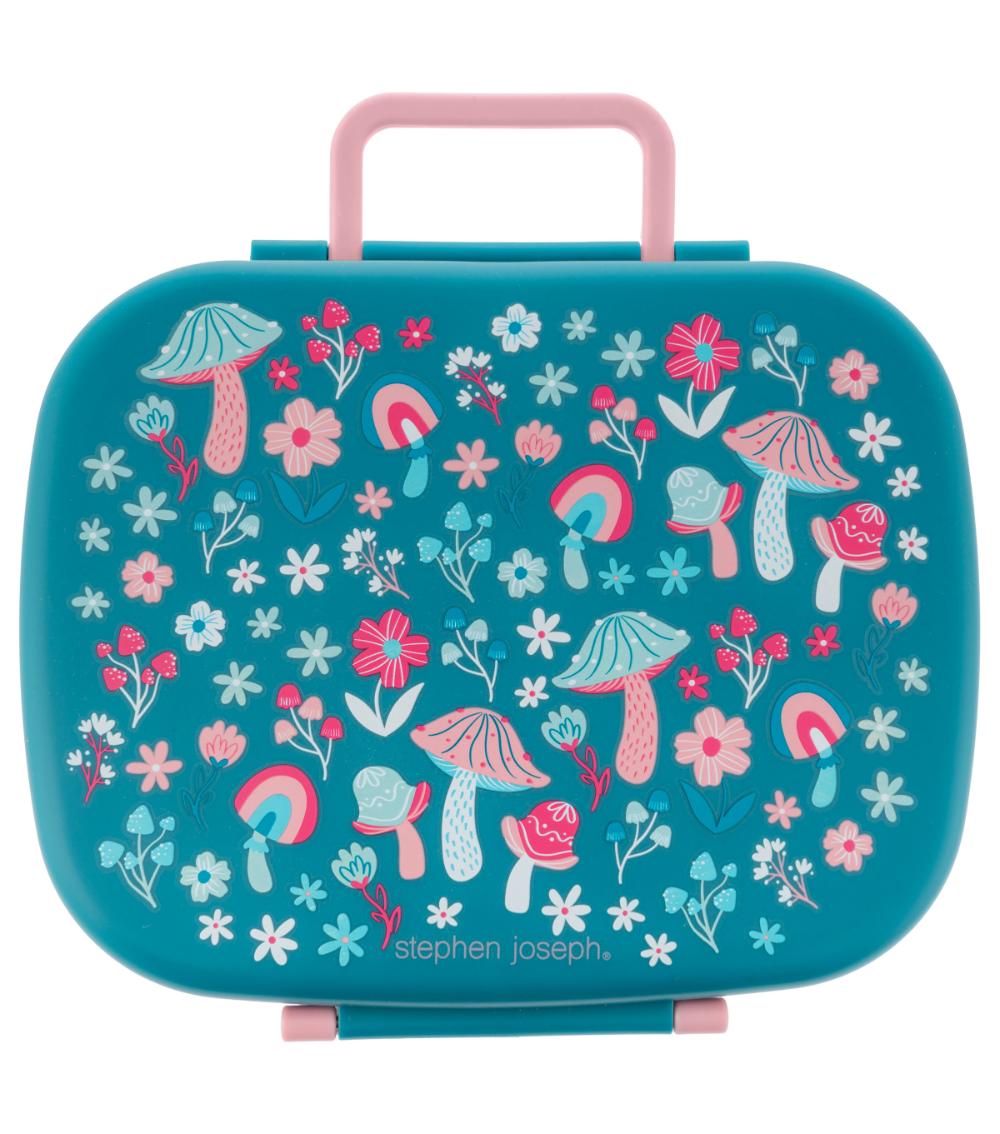 STEPHEN JOSEPH Bento Box - Mushroom (700 ml), Removable Tray (3 Years+)
