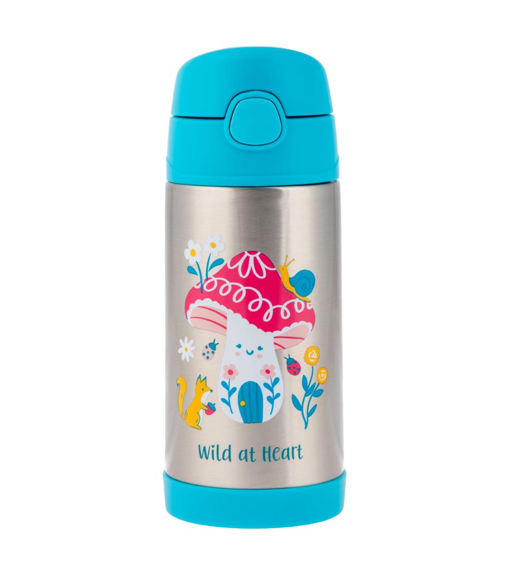 STEPHEN JOSEPH Double Wall Stainless Steel Bottle - Mushroom (350 ml), BPA Free (3 Years+)