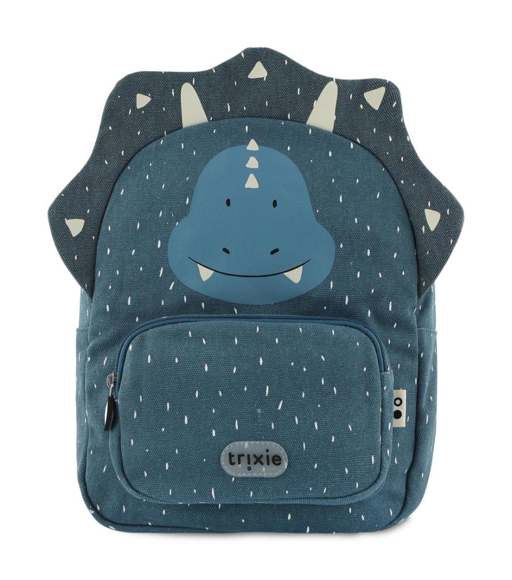 TRIXIE Mr. Triceratops Regular Kids Backpack - Water Repellent, Padded Shoulder Straps (3Years+)