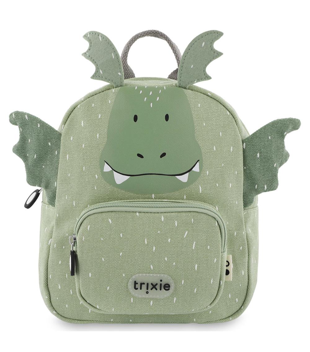 TRIXIE Mr. Dragon Small Kids Backpack - Adjustable Straps, Carry Handle, Zipper Closure (2Years+)