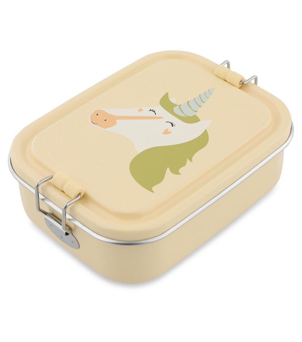 TRIXIE Mrs. Unicorn Small Stainless Steel Lunch Box - Durable, Buckles with Silicone (3 Years+)