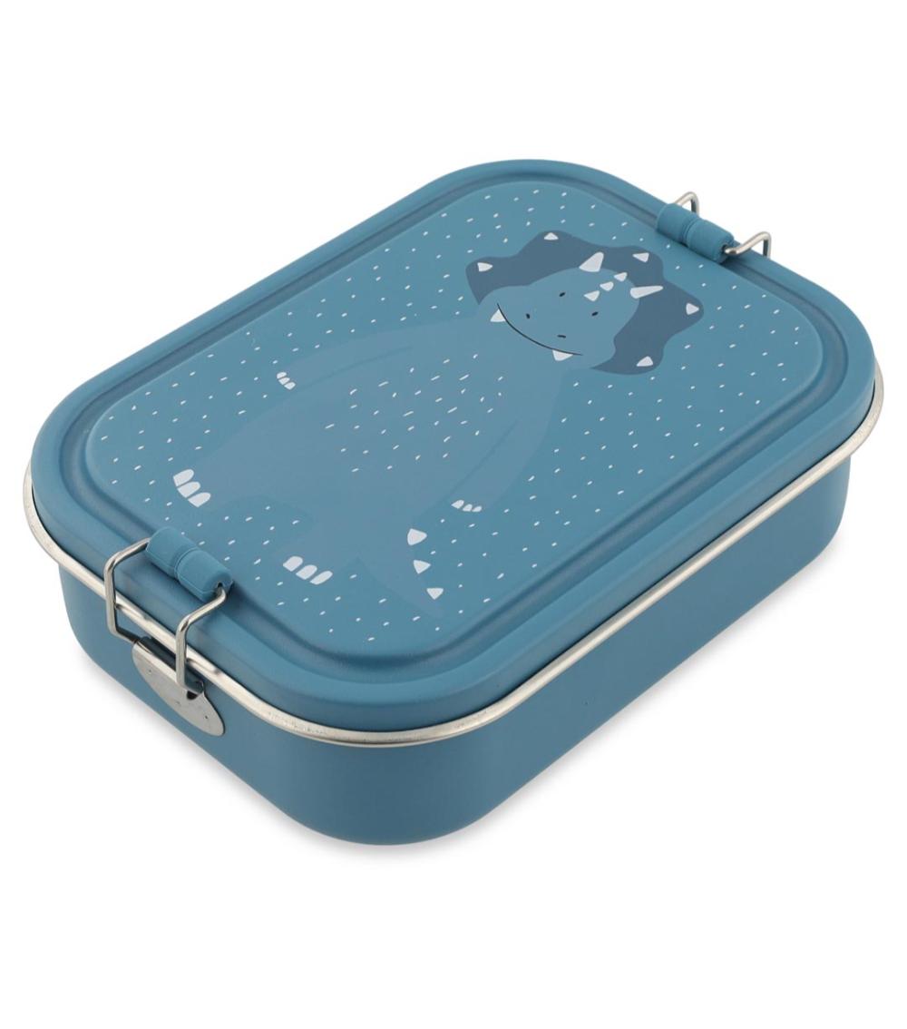 TRIXIE Mr. Triceratops Large Stainless Steel Lunch Box - Durable, Buckles with Silicone (3 Years+)