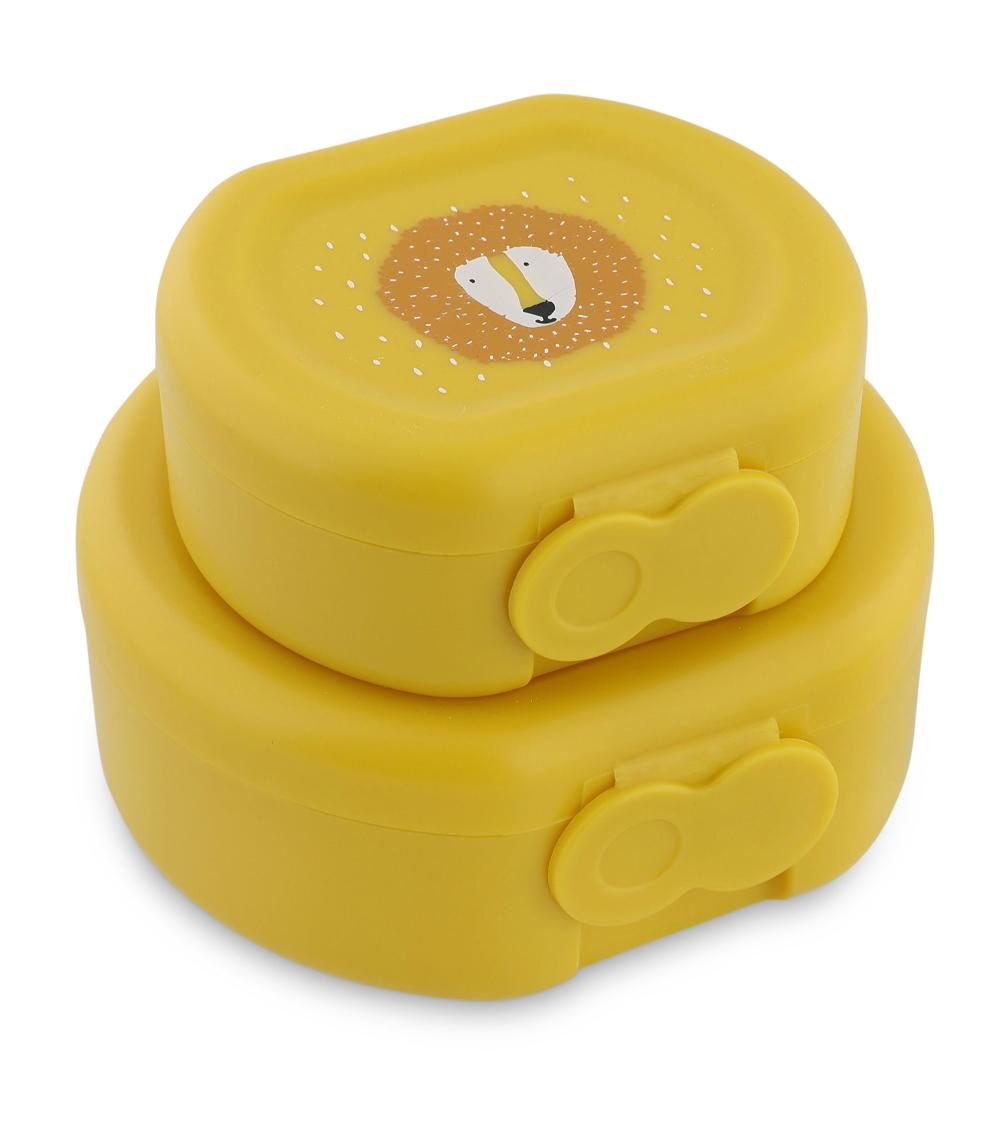 TRIXIE Mr. Lion 2-Piece Snack Box with Clip - Dishwasher Safe (3 Years+)