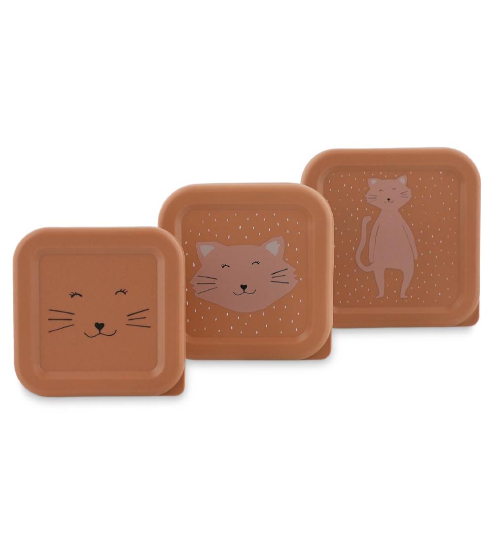 TRIXIE Mrs. Cat 3-Piece Nesting Snack Box Set - Dishwasher Safe (3 Years+)