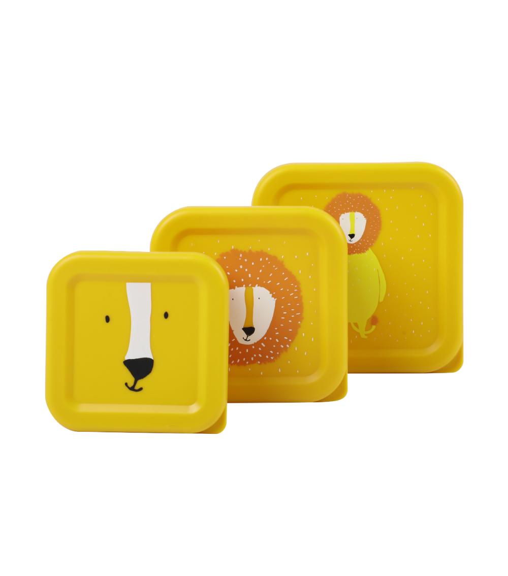 TRIXIE Mr. Lion 3-Piece Nesting Snack Box Set - Dishwasher Safe (3 Years+)