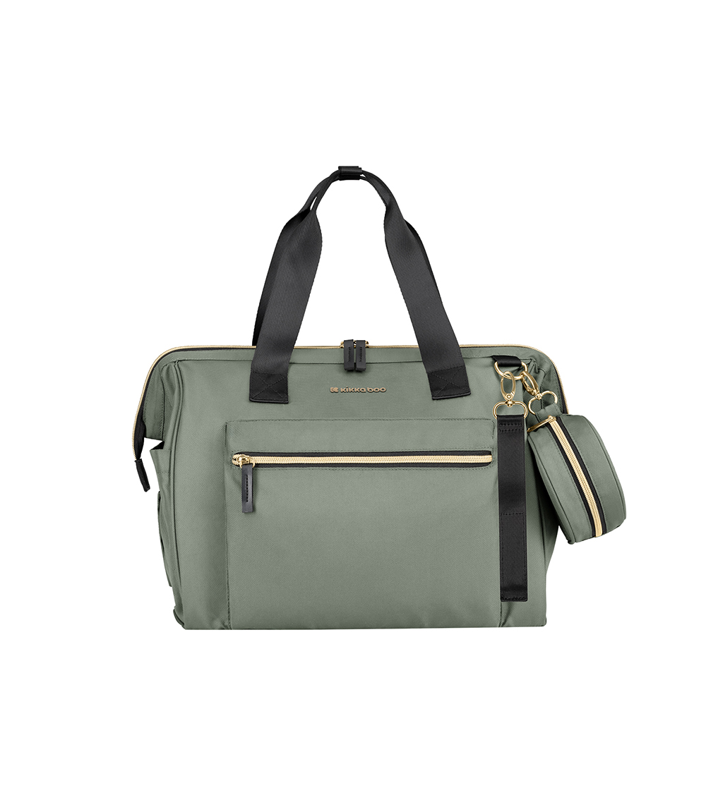 KIKKABOO Maxi Mama Bag, Army Green, Convenient & Versatile (0 Months+)