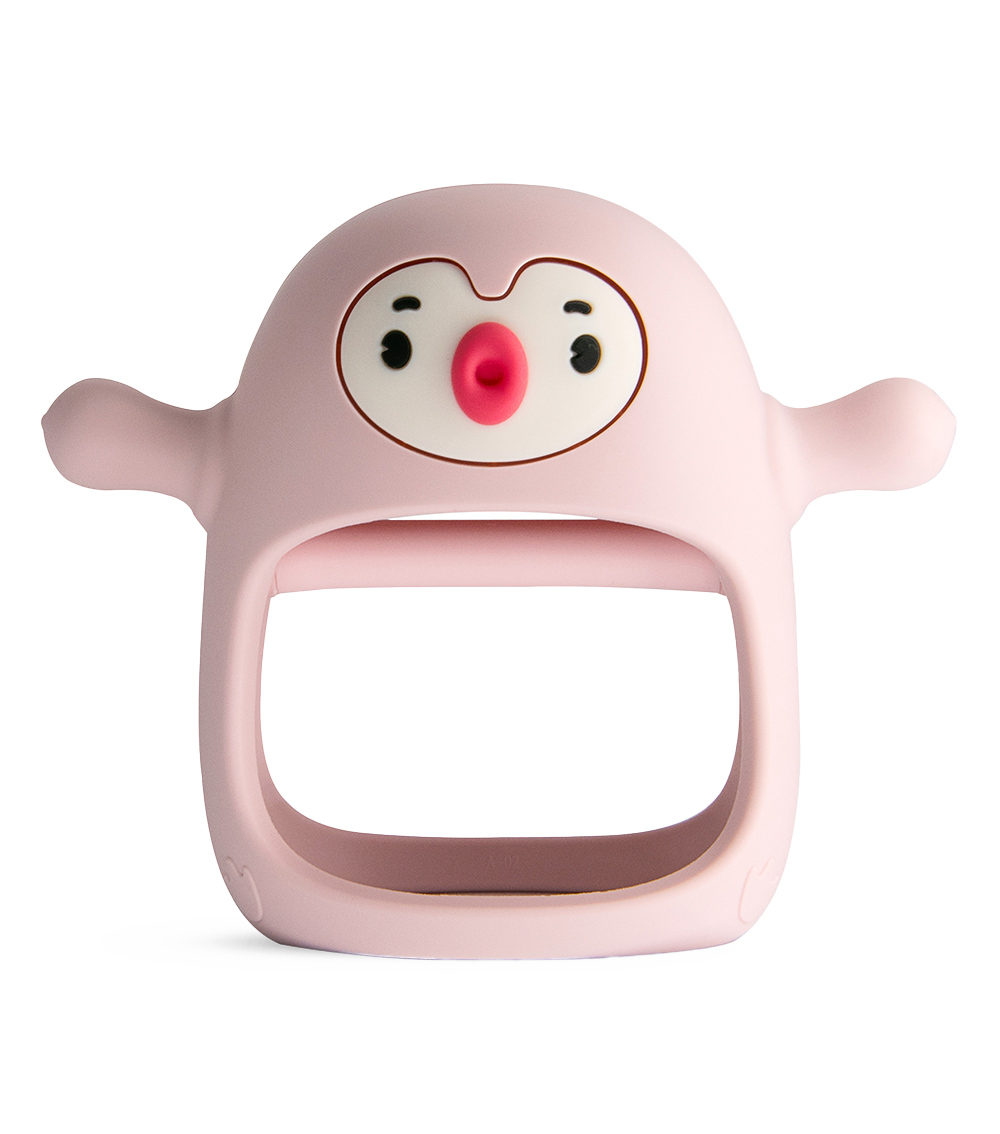 SMILY MIA Penguin Silicone Baby Teether, Pink (0-6M)