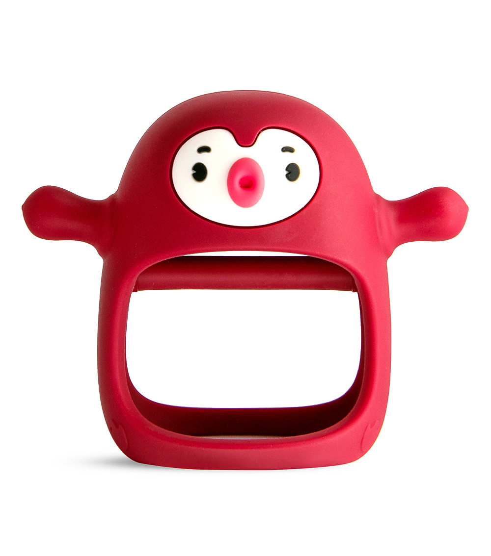 SMILY MIA Penguin Silicone Baby Teether, Red (0-6M)