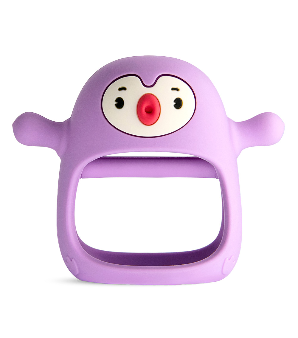 SMILY MIA Penguin Silicone Baby Teether, Light Purple (0-6M)