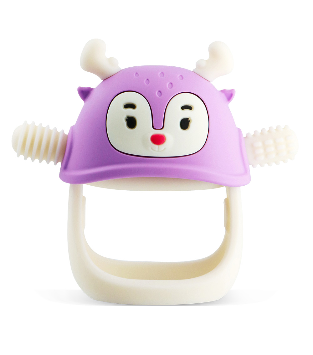 SMILY MIA Reindeer Wearable Silicone Teether, Purple (3-12M)
