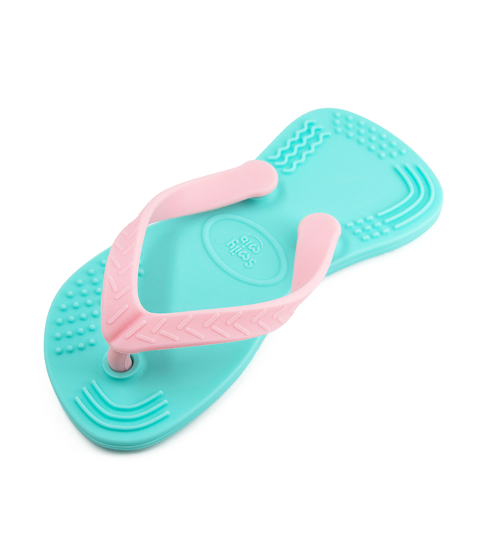 SMILY MIA Flip-Flop Silicone Baby Teether, Blue (3-18M)