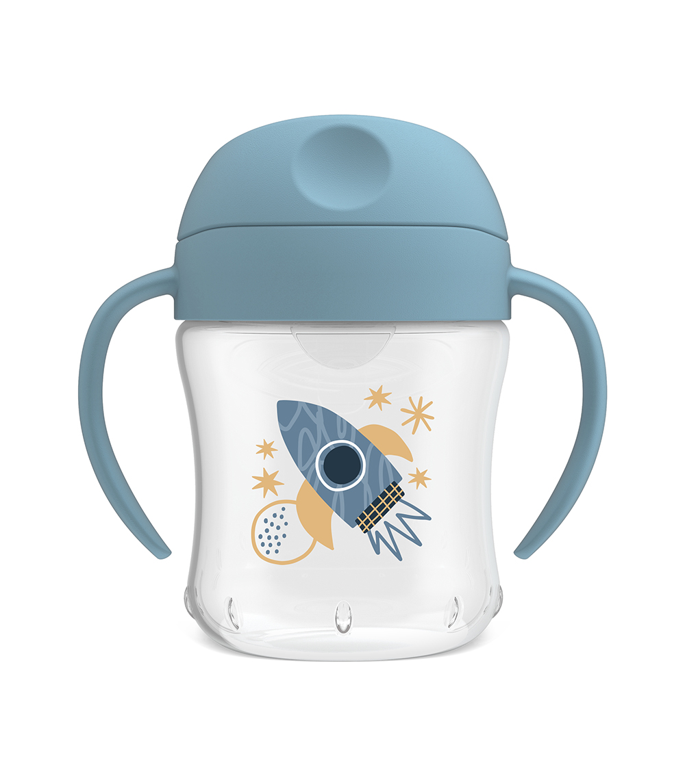 DR.BROWN'S Rocket Ship Soft-Spout Cup with Handles, 180ml (6 Months+)
