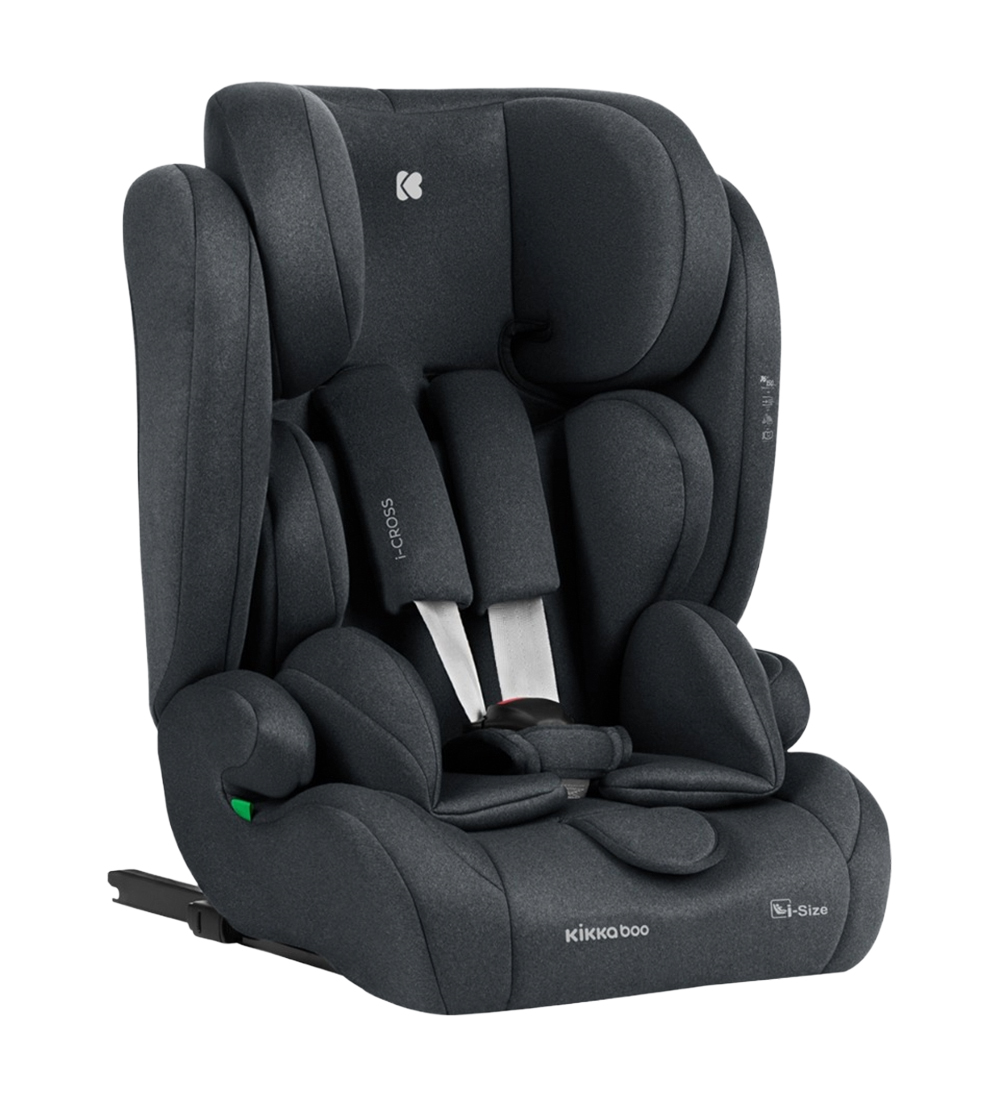 KIKKABOO i-Cross Car Seat, Dark Grey, Smart Safety (12 months+)
