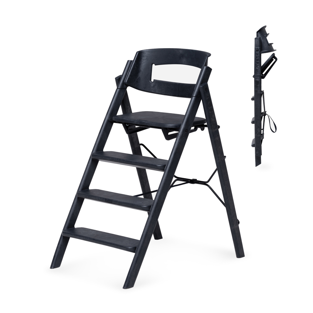 KAOS Klapp Highchair Recycled - Adjustable, Charcoal Black (0+ months)