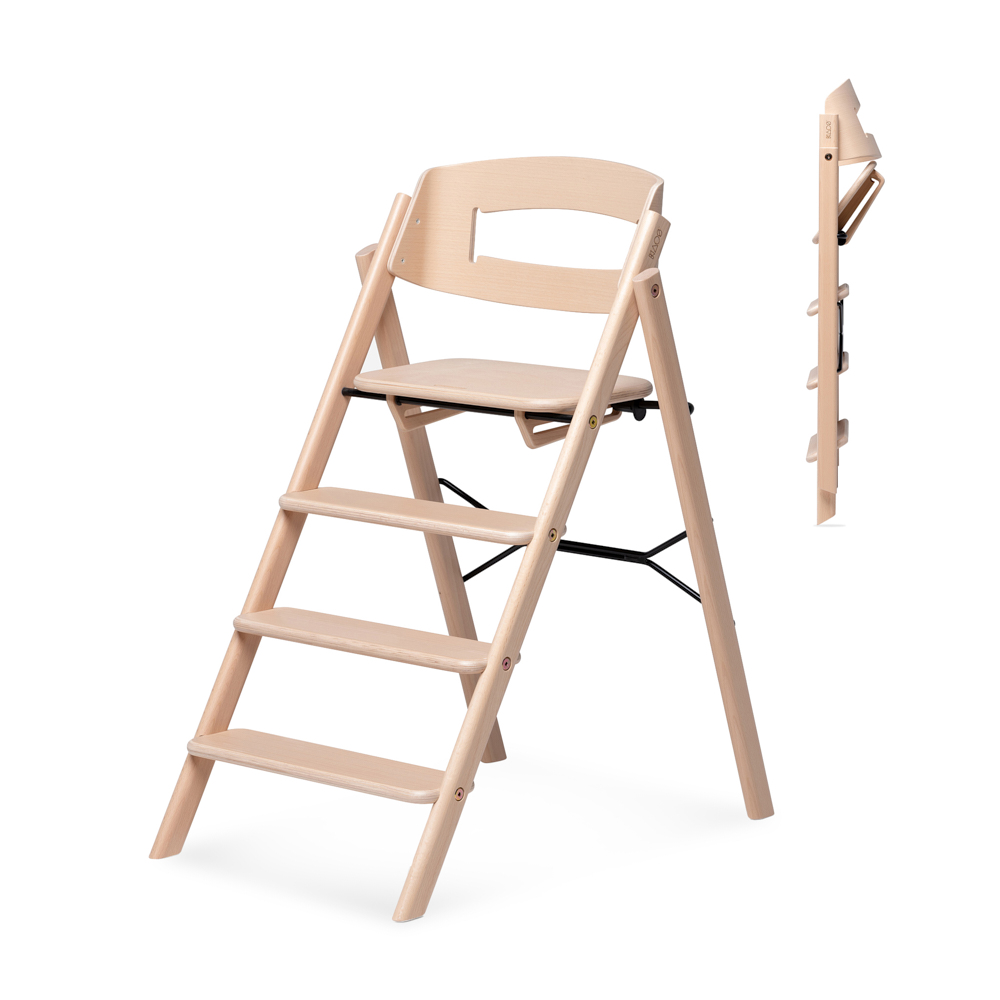 KAOS Klapp Highchair Beech - Adjustable, Natural (0+ months)