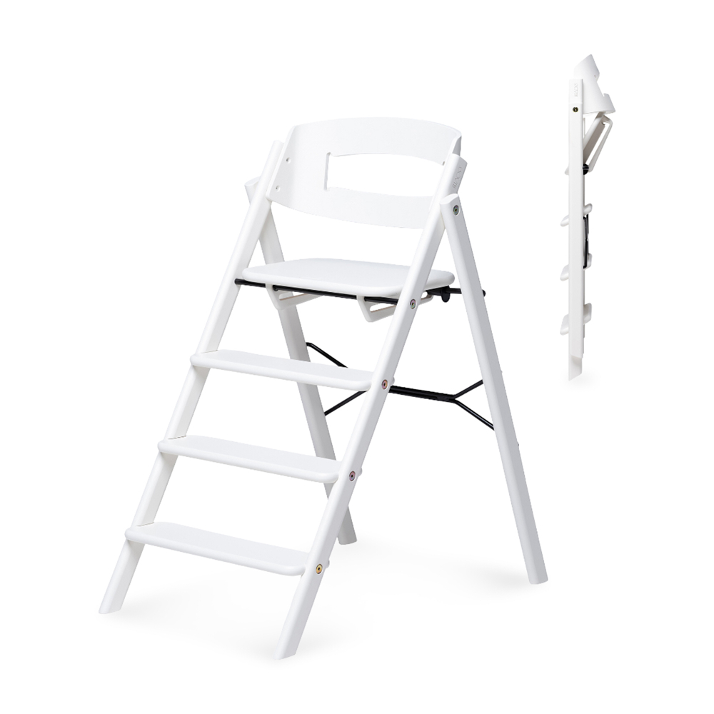 KAOS Klapp Highchair Beech - Adjustable, White (0+ months)
